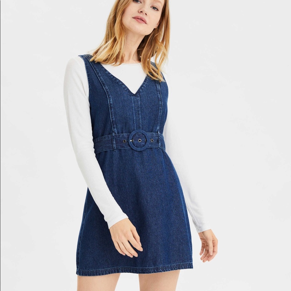 AE Denim Belted Mini Dress